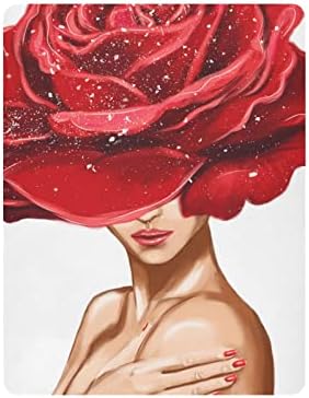 ALAZA Червена Роза Цвете на Жена Дизайн Кърпи за Яслите Вграден Кош Чаршаф за Момчета И Момиченца, Мини Размер 39x27