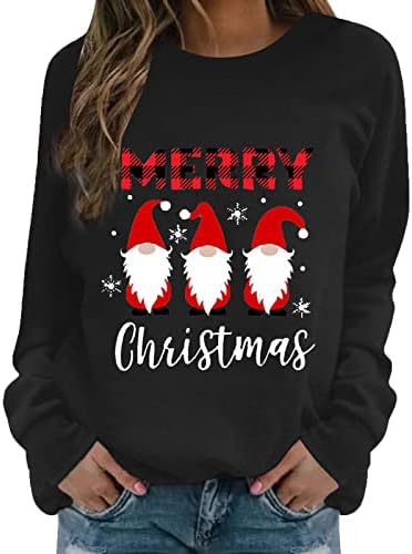 JJHAEVDY Дамски Грозна Коледна Hoody с кръгло деколте, Новост, 3D Графичен Пуловер с Дълъг ръкав, Риза