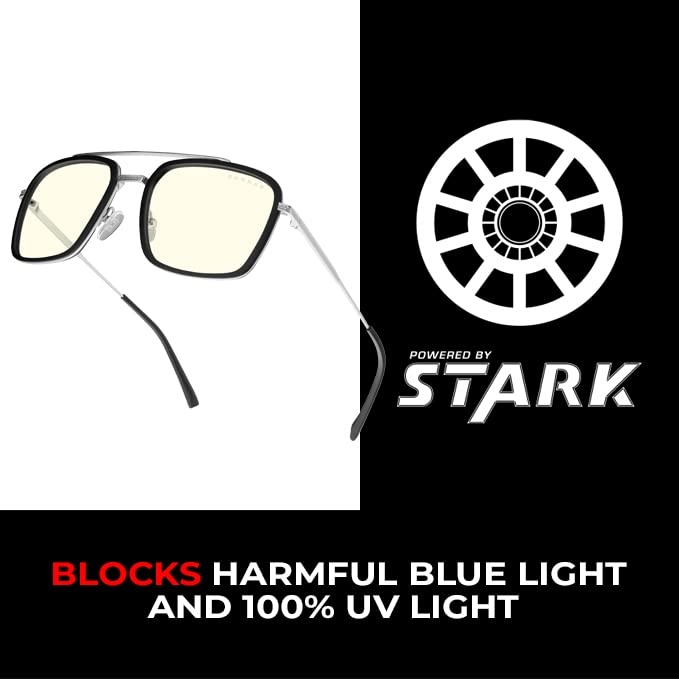 Очила за игри и компютри от премиум-клас GUNNAR - Старк Industries Edition - Блокират 35% синя светлина - Прозрачен нюанс