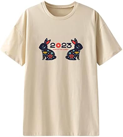 Дамски Блузи 2023, Тениски с Забавни Писмото Принтом, Ежедневни Свободни Тениски С Образа на Привлекателен Заек, Летни Блузи