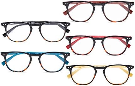 Очила за четене Eyekepper, 5 опаковки, цветни реколта ридеры за мъже и жени + 1,75