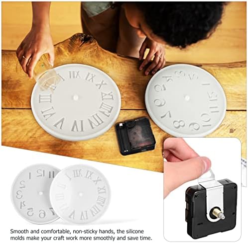 Комплект Силиконови форми за часа от смола, 2 опаковки, Силиконова Форма за Часовник с римски Цифри и Механизъм, Леярни Форми