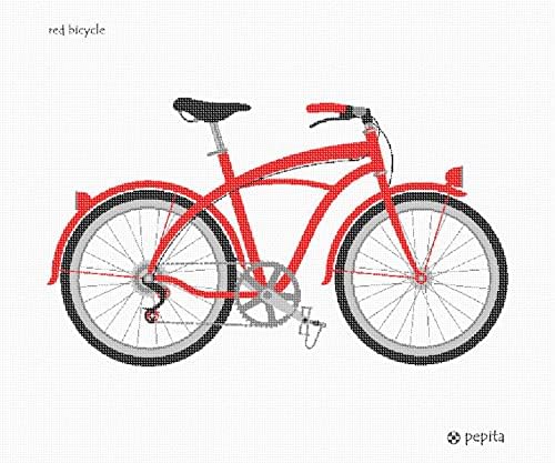 комплект за бродиране pepita: Червен Велосипед, 15 x 11