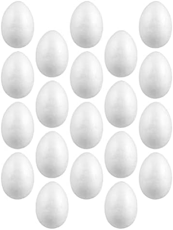 LUOZZY 30 бр Пяна Яйца за Самостоятелно рисувани Великденски Яйца Занаяти Яйца Украса за Великден партита (6 см)