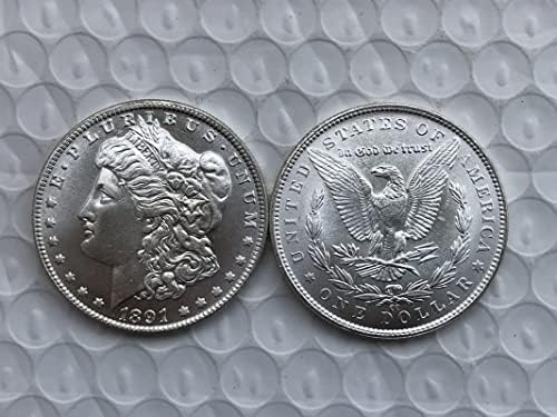Американска Монета Морган Издание 1891C Сребърен Долар Месинг със сребърно покритие Антикварни Чуждестранни Възпоменателни