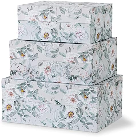 Декоративни Магнитни Кутии за съхранение на Soul & Lane, Очарователни цветя - пакет от 3-те: Цветни Кутии за спомен