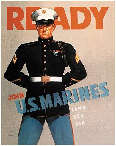Стенни плакати на Корпуса на морската пехота на САЩ (8 x10) Комплект от 4