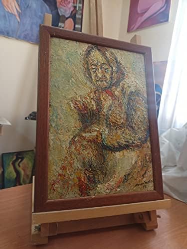 25 x 35 см (9,8 инча x 13,7 инча) Ръчно рисувани живопис с маслени бои върху картон Умора от живота