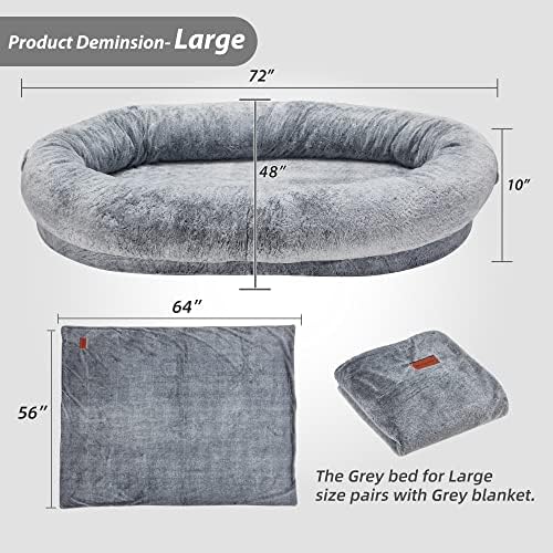 Homguava Голямо легло-чанта за хора, Куче легло-дрънкалка в Човешки Ръст, Голямо легло за Кучета за възрастни,