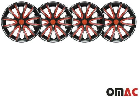 Джантите OMAC 16 инча за Nissan Rogue, Черно-Червени 4 бр. Капака Джанти - Шапки ступиц - Подмяна на външната повърхност на