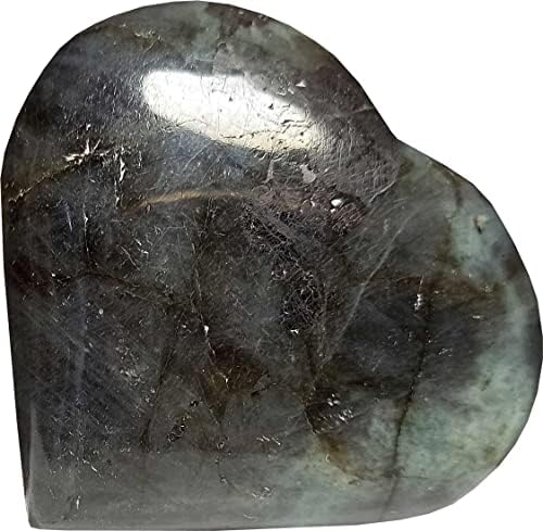 ALDOMIN® Лабрадорит Закръглен Във Форма на Сърце 82 Грама Натурален Палмово Камък Crystal Рейки Исцеляющий Скъпоценен Камък