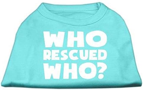 Тениска с Трафаретным принтом Mirage Pet Products Who Rescued Who, Голяма, светло розово