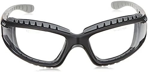Защитни очила Bollé Safety 253-TR-40085 Тракер с черна/Сива пълен рамки от поликарбонат + TPE и прозрачни лещи