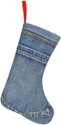 yezilo Blue Country Празен джоб на дънки, Дънкови Коледни чорапи - 10 Инча, Коледни Чорапи, Висящи на Камина Чорапи за Семейна