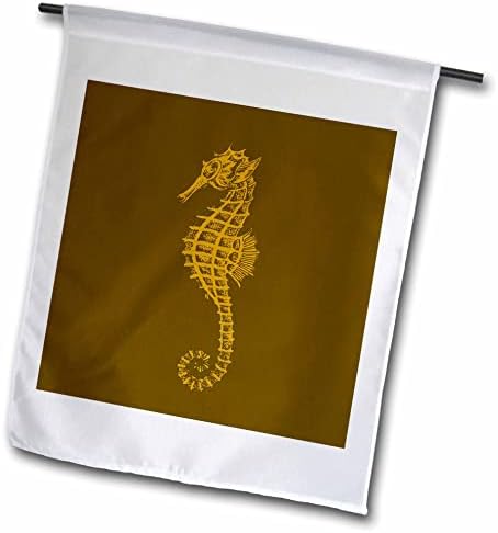 Триизмерна татуировка под формата на сладко морско конче в жълто-охристом цвят - Flags (fl_357379_1)