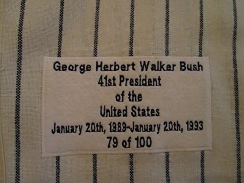 Бейзболна фланелка с автограф на Джордж Х Буш (Ограничен тираж № 79 от 100) от Йейлския университет - Удостоверяване