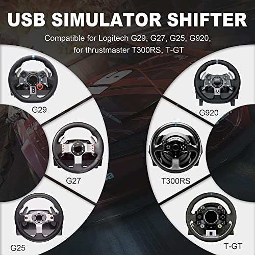 TOCiTAA USB Симулатор за превключване на предавките, който е съвместим с Thrustmaster T300RS/GT Logitech G29