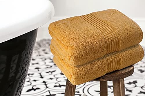 Баня чаршаф ZUPERIA от гребенчатого памук - 600 ГОРИВО- (35 x 70) 2 опаковки Сверхмягких големи хавлиени кърпи,