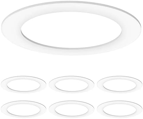 Пръстени Sunco Goof за 6-инчов вградени осветителни тела Бяло Пръстен Light Can Goof, Външен диаметър 8.6 см, Вътрешен диаметър