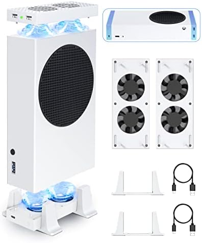 HANTNOOL Обновен вентилатор за охлаждане с 2 пакети за Xbox серия S, Подобрена система за охлаждане, горен и долен вентилатор