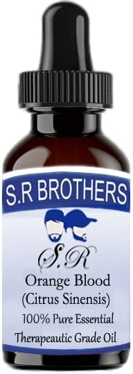S. R Brothers Портокал, Кръв (Citrus Sinensis) Чисто и Натурално Етерично масло Терапевтичен клас с Капкомер