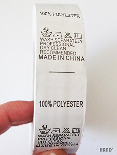 Чисто хвърляне на РЪКА® 25 мм за печат на етикети за грижа за измиване - Материал от полиестерна хартия и кърпа -