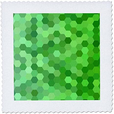 Мозайка модел под формата на шестоъгълник 3D зелен цвят - квадрати за завивки (qs_358145_10)
