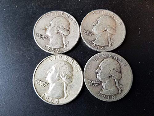 1932 Различни марки мента - Сребърни Вашингтонские четвертаки 1964 4-монети, деноминирани 1,00 долара-по една на всеки десетилетия,