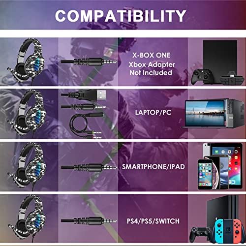 Детска слушалки targeal с микрофон - за PC, PS4, PS5, Switch, Xbox One, Xbox Series X|S - Геймерские слушалки с жак 3,5 мм