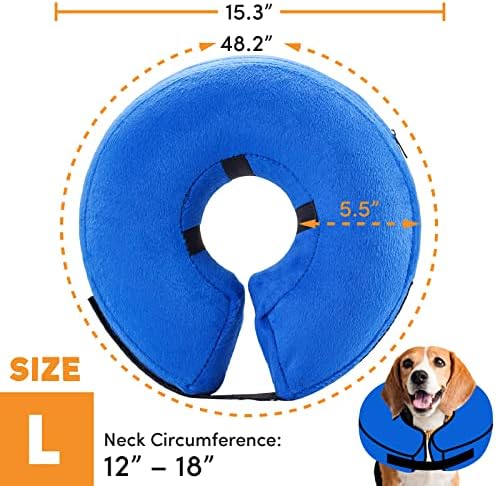 Защитен надуваема яка BENCMATE за кучета и котки - Мек нашийник за възстановяване на домашни любимци Не Блокира зрението