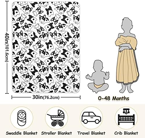 Пеленальное Одеяло с френски Булдог, Памучно Одеало за Бебета, Приемащото Одеяло, Леко Меко Пеленальное Одеало за детско