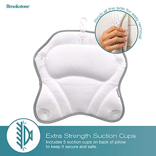 Луксозна възглавница за спа-вани Brookstone с дишаща мрежа Възглавница за подкрепа на главата, врата и раменете