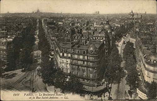 Бул. Анри V и улица Сент-Антоан Париж, Франция Оригиналната антични картичка