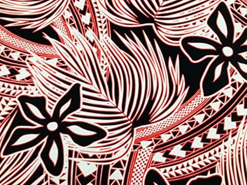 Ретро-трайбл от плат с гавайским принтом червен цвят, продаден The Yard, памук