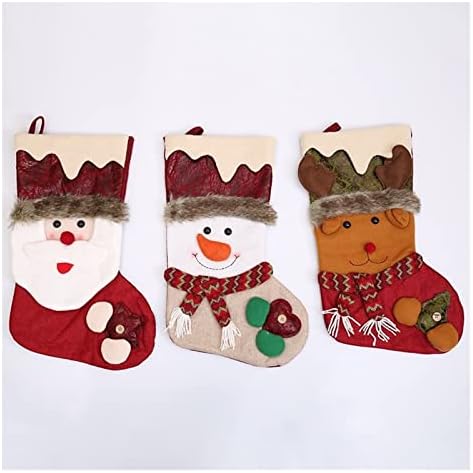 Дефлабораторные Чорапи, Украса За Коледната Елха, Подаръчни Пакети с Шармами под формата на Чорапи с Снеговиком,