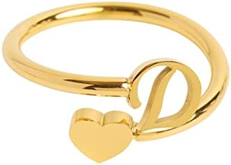 Дамски Гривни, за моята Внучка, най-доброто Начално пръстен със Сърце, Пръстен с 26 букви във формата на Сърце, Прости