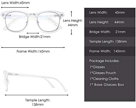 GLINDAR Blue Light Блокер на Компютърни Очила Без Рамки с Прозрачни Квадратни Лещи GLINDAR за Мъже И Жени