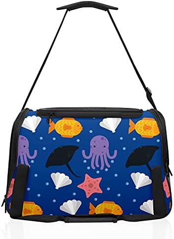 Чанта за Пренасяне на домашни Любимци миди Октопод, Морска Звезда Тъмно Синьо Малко Куче Котка Кученца Мека