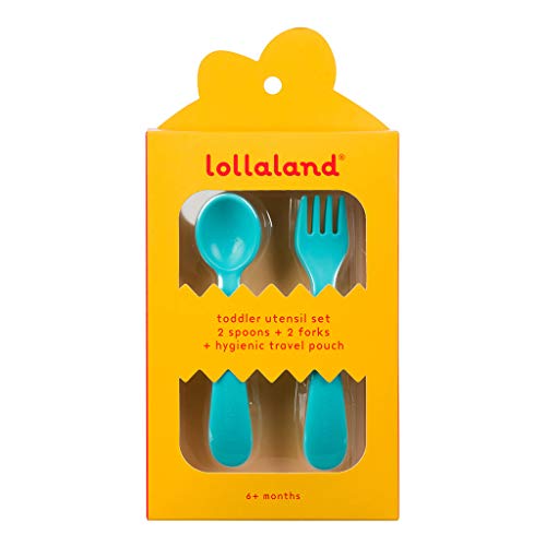 Комплект прибори за хранене Lollaland от 5 пластмасови прибори за хранене за деца, Лъжици и вилици, за Многократна