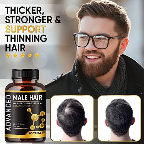 Витамини за растеж на коса за мъже -витамини на хапчета против косопад и DHT блокер за мъже. Добавка за растежа на косата и брадата