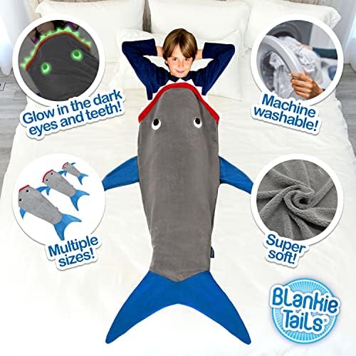 Blankie Опашките | Одеяло Акула опашка, Нов Двустранно одеяло от мека и уютен руно цвят Акула опашка, подходящ за машинно