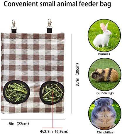 LEFTSTARER Чанта за храна за Морско Свинче и Заек Сено за Клетки, Подвесное Съхранение на Зайци, Автоматични Хранилки