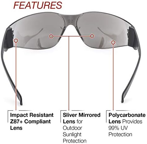 Защитни очила Lincoln Electric Starlite за улицата | Сребърни Огледални лещи | Изключително леки | K2969-1