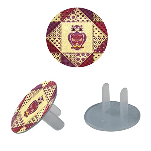 Прозрачен капак за контакти (24 опаковки) С чертеж на бухал в грах, Диелектрични Пластмасови Капачки за електрически