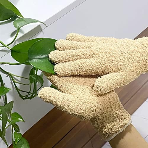 Ръкавици за избърсване на прах от микрофибър Evridwear, 3 Чифта Ръкавици за избърсване на прах за растенията, Щори, лампи