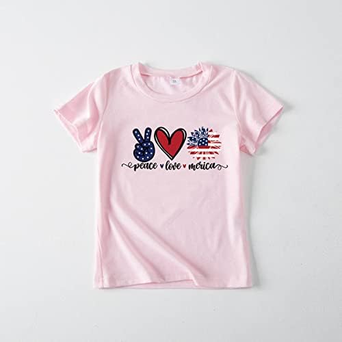 Ризата на Деня на Независимостта за момичета, Детски Блузи, Дишащи Блузи, Меки Ежедневни Тениски, Графични Тениски, тениски