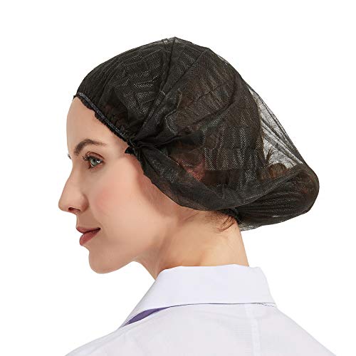 Шапки за еднократна употреба ProtectX с начесом (мрежа за коса), Накити за косата на главата, Окото 21 (черни 500 бр.)