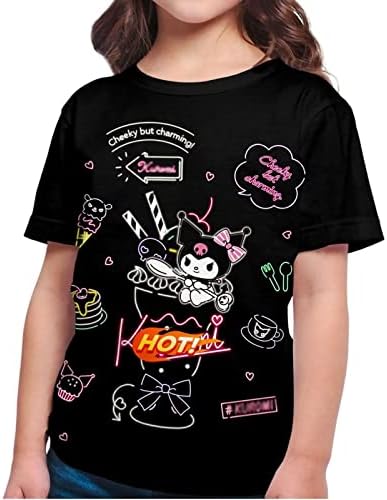 QJMEG/ Тениски с къс ръкав в сладък Анимационен тематика за момчета и Момичета, Модни тениски с 3D-принтом