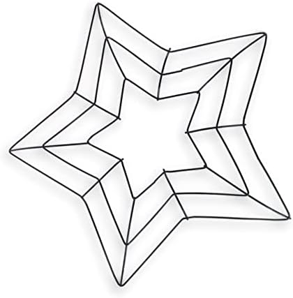 Комплект за бродерия, Жично Венец във формата на звезда за цветята на градината, 15 x 15 см, черен