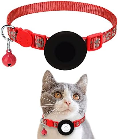 Нашийник за котки с въздушна етикет с принтом котешки лапи, с отделяющимся камбана, Нашийник за котки с въздушна етикет,